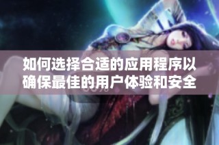 如何选择合适的应用程序以确保最佳的用户体验和安全性