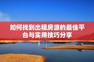 如何找到出租房源的最佳平台与实用技巧分享