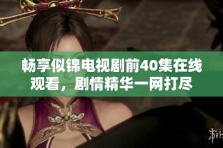 畅享似锦电视剧前40集在线观看，剧情精华一网打尽