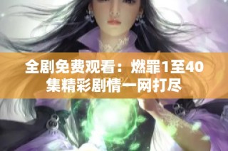 全剧免费观看：燃罪1至40集精彩剧情一网打尽