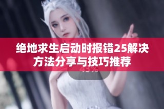绝地求生启动时报错25解决方法分享与技巧推荐