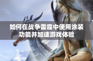 如何在战争雷霆中使用涂装功能并加速游戏体验