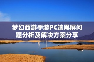 梦幻西游手游PC端黑屏问题分析及解决方案分享
