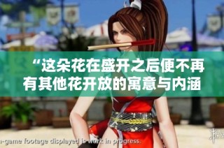 “这朵花在盛开之后便不再有其他花开放的寓意与内涵探讨”