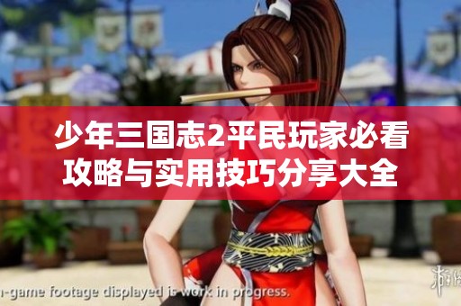 少年三国志2平民玩家必看攻略与实用技巧分享大全