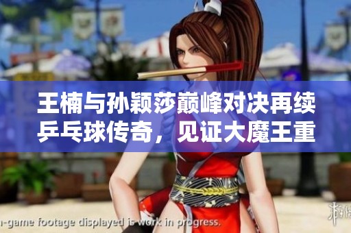 王楠与孙颖莎巅峰对决再续乒乓球传奇，见证大魔王重现辉煌