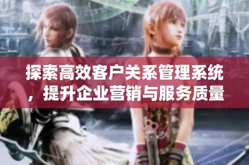 探索高效客户关系管理系统，提升企业营销与服务质量的最佳实践