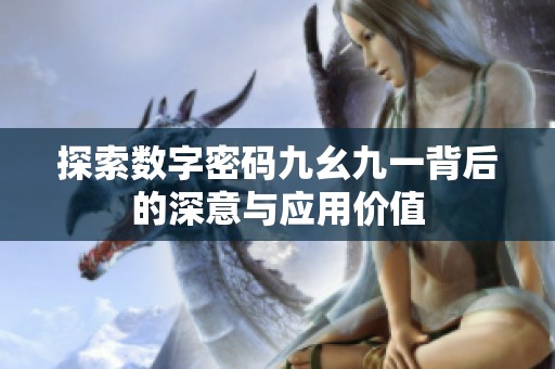 探索数字密码九幺九一背后的深意与应用价值