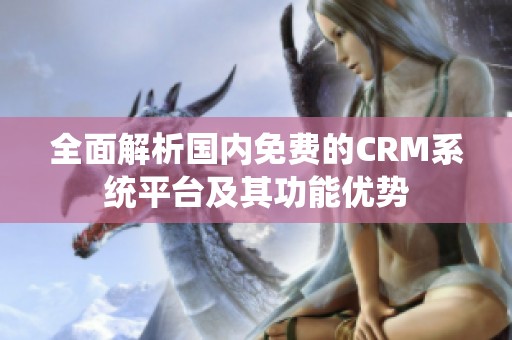 全面解析国内免费的CRM系统平台及其功能优势