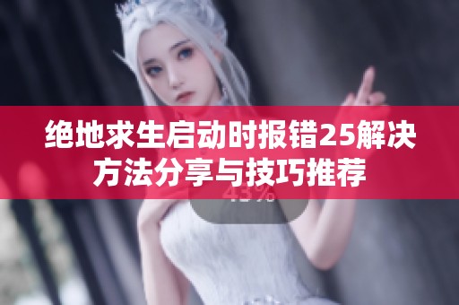 绝地求生启动时报错25解决方法分享与技巧推荐