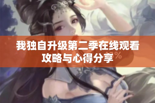 我独自升级第二季在线观看攻略与心得分享