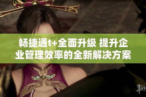 畅捷通t+全面升级 提升企业管理效率的全新解决方案